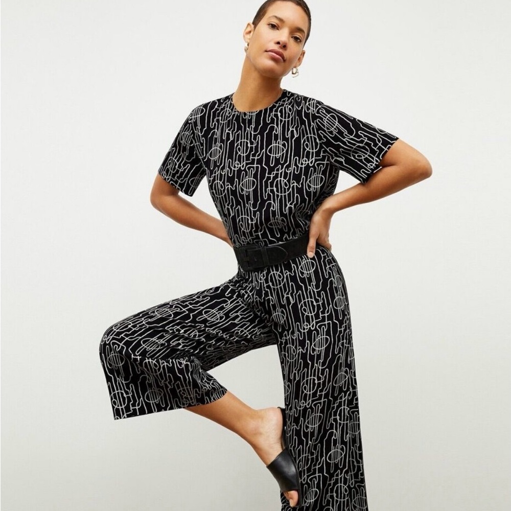 Black Patterned Women's Jumpsuit